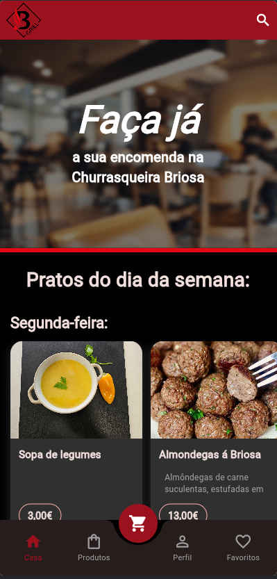 Aplicação EZapp Restaurant num iPhone